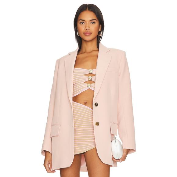 NWT Retrofete Dusty Peach Single Breasted Oversized Blazer Size XL - Picture 1 of 5